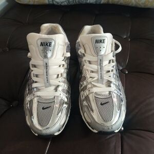 Nike Silver and White Sneakers